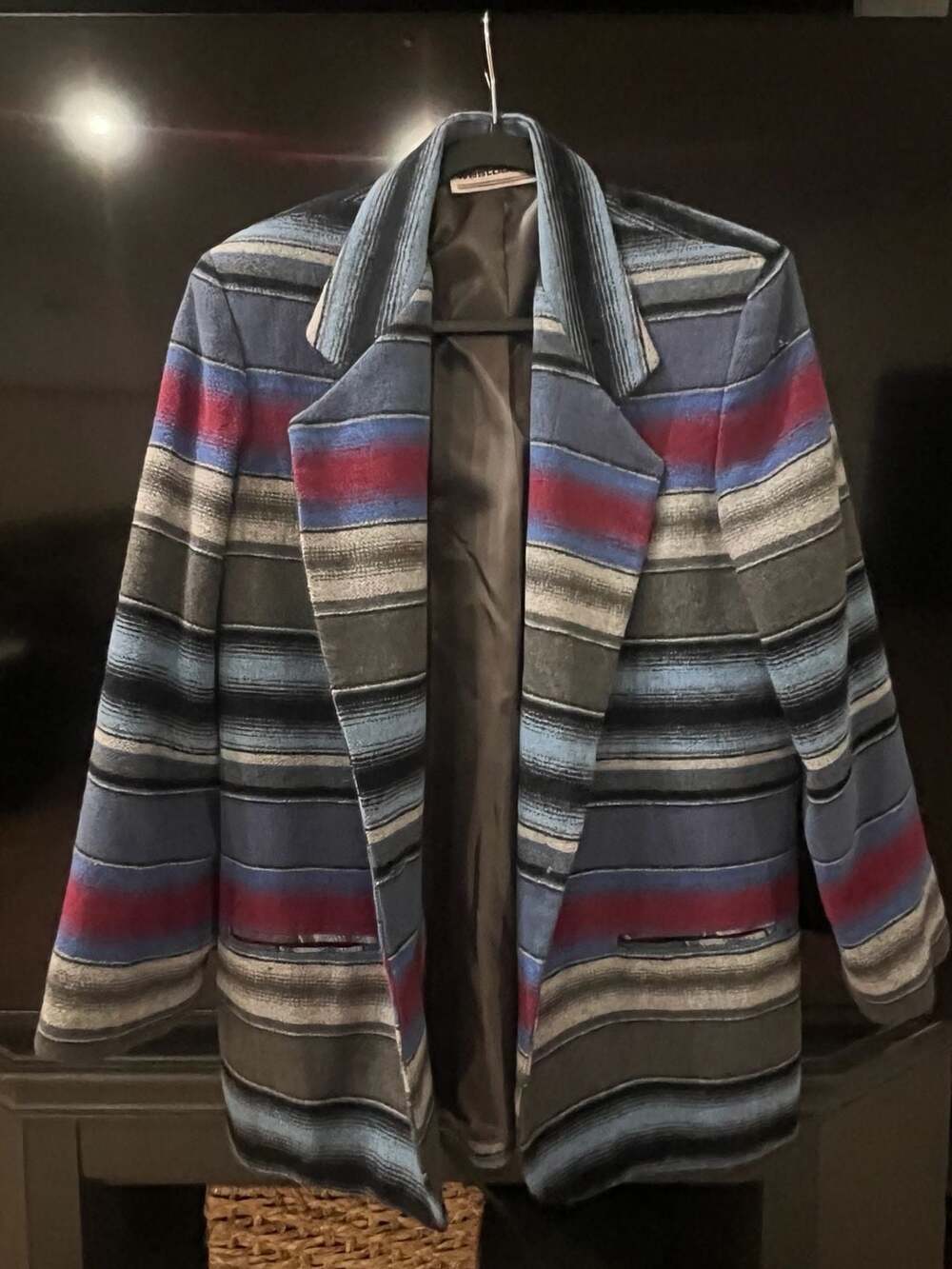 Westbound Vintage Multicolored Striped Wool Blend Blazer Jacket